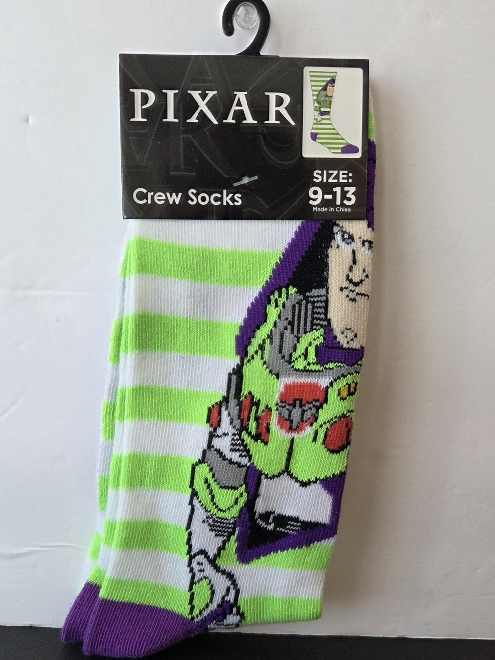 Disney Pixar Toy Story Buzz Lightyear Crew Socks Men's Size 9-13 Novelty